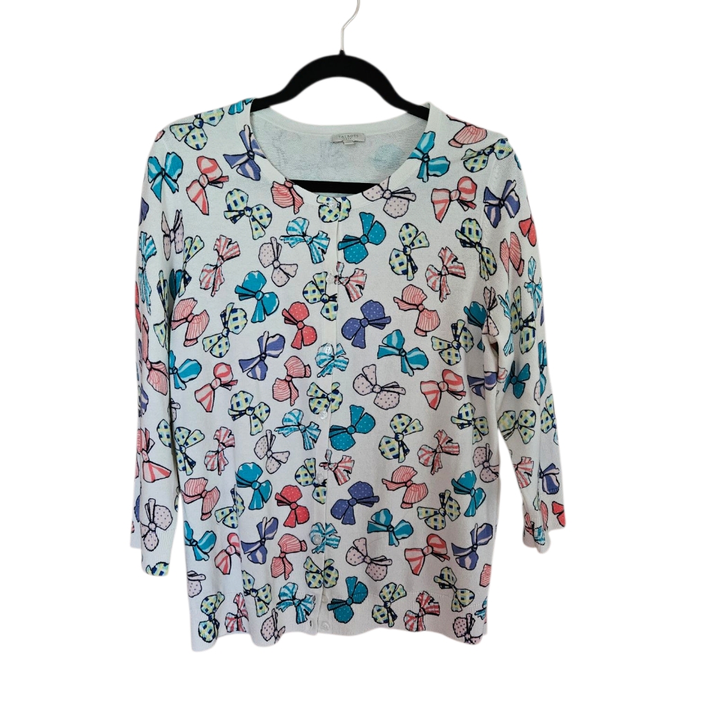 Talbots Multicolor Bow Pattern Sweater L Cotton